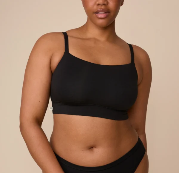 Cloud Cotton Thin Strap Bralette - Black